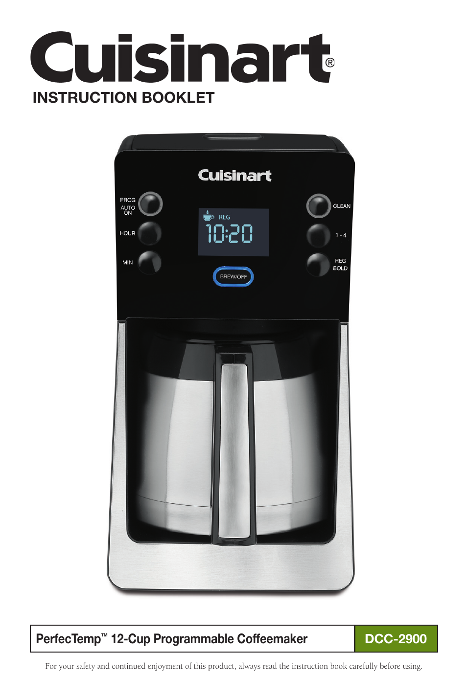 Cuisinart Perfec Tem 12-Cup Programmable Coffeemaker DCC-2900 User Manual | 12 pages