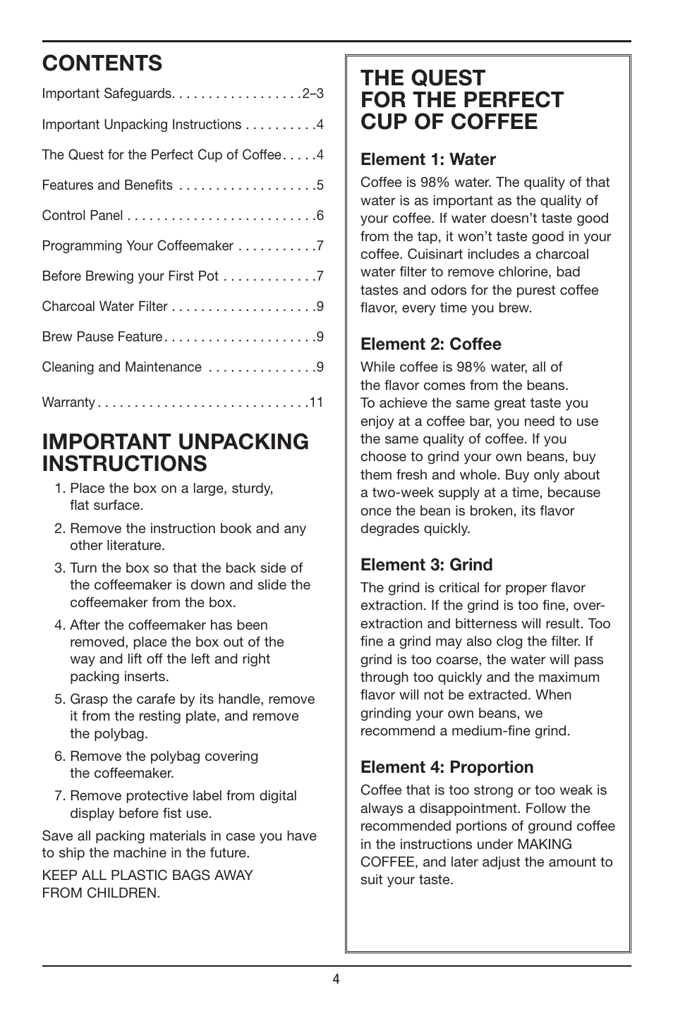 Cuisinart Perfec Tem 12-Cup Programmable Coffeemaker DCC-2900 User Manual | Page 4 / 12