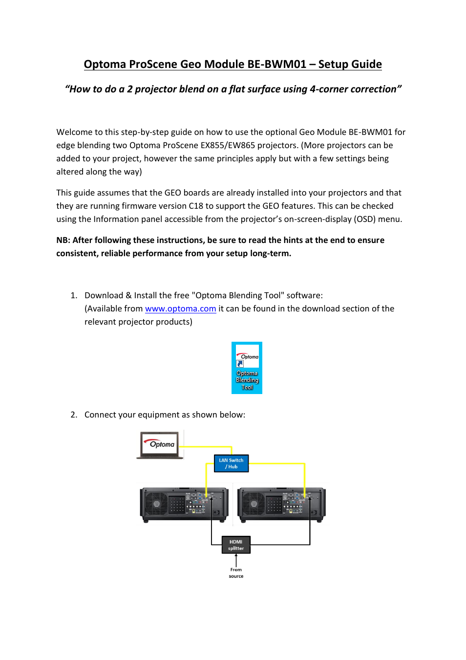 Optoma Geo Module BE-BWM01 User Manual | 9 pages