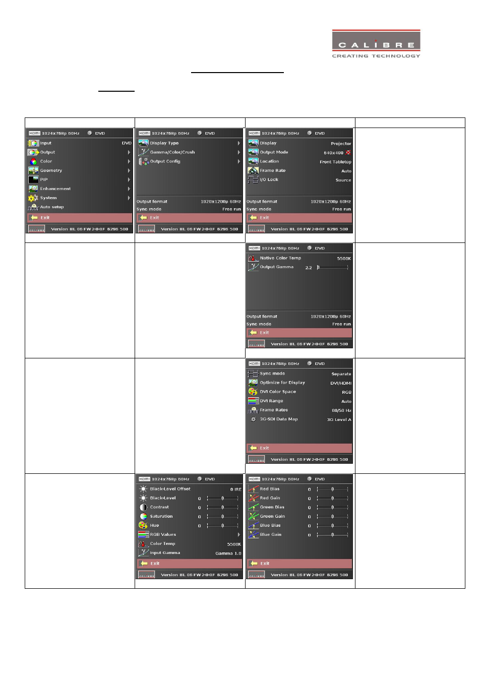 Hqview-5xx control, Menu tree | Optoma HQView520 User Manual | Page 10 / 39