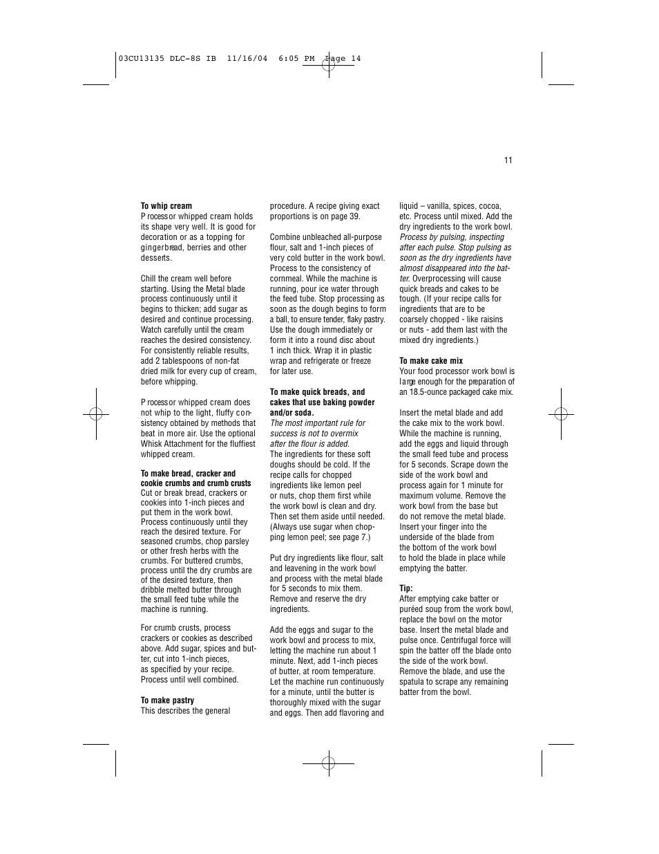 Cuisinart DLC-8S Series User Manual | Page 13 / 49