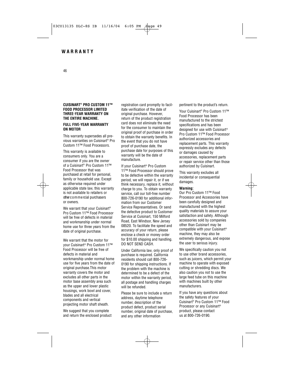 Cuisinart DLC-8S Series User Manual | Page 48 / 49