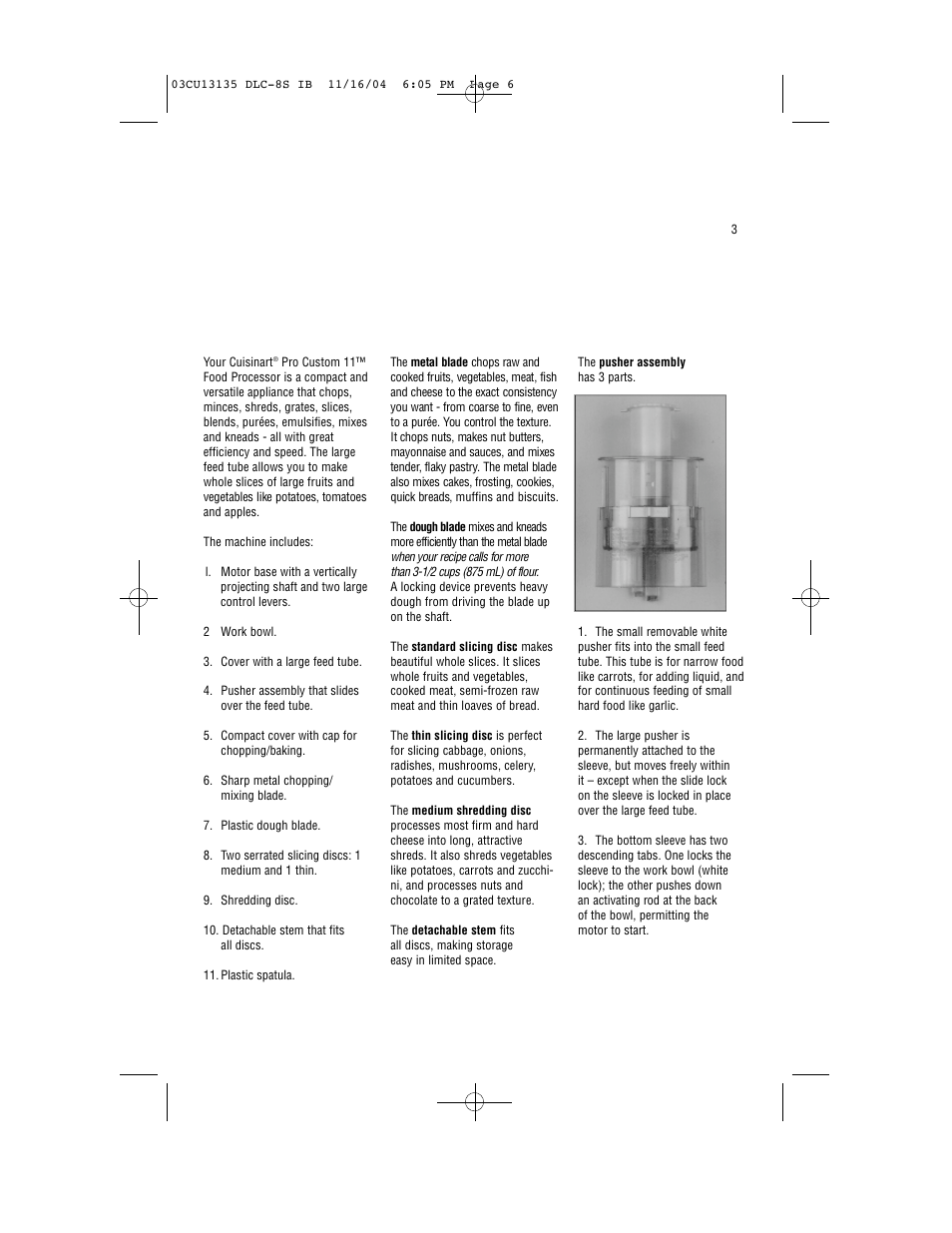 Cuisinart DLC-8S Series User Manual | Page 5 / 49