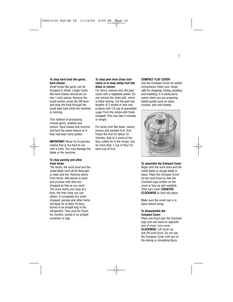 Cuisinart DLC-8S Series User Manual | Page 9 / 49