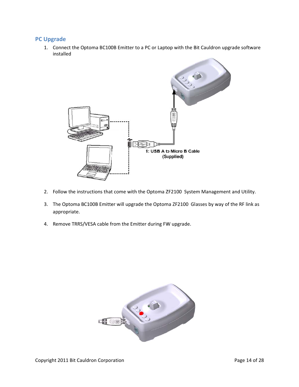 Pc upgr, Rade | Optoma ZF2100 System User Manual | Page 14 / 28