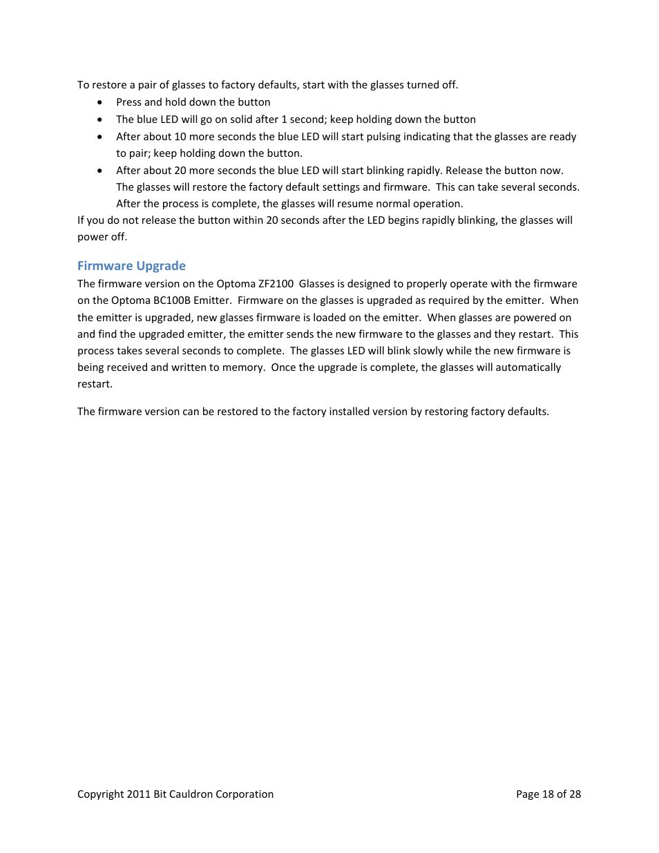 Optoma ZF2100 System User Manual | Page 18 / 28