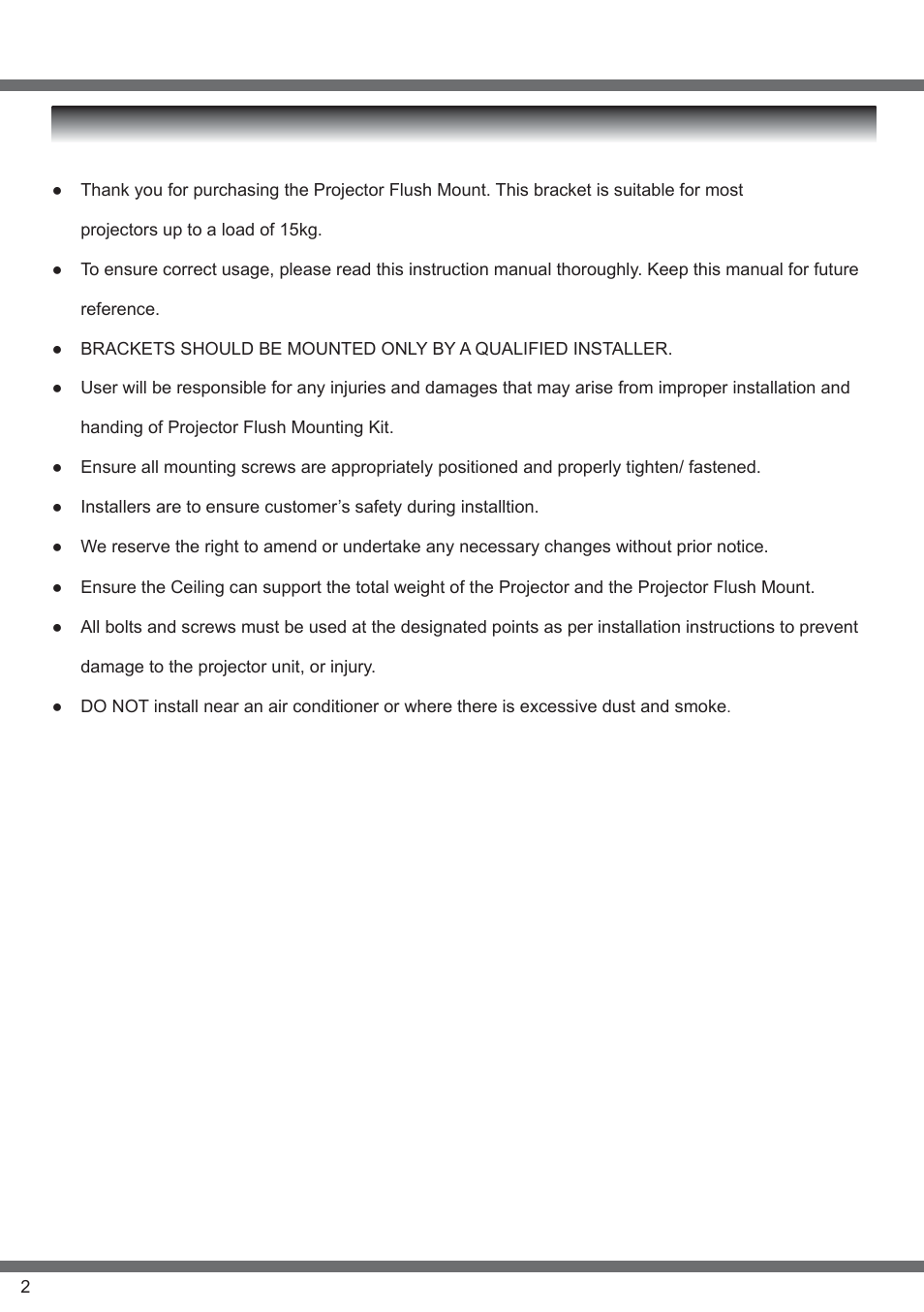 User operation guide | Optoma OCM818B User Manual | Page 2 / 12