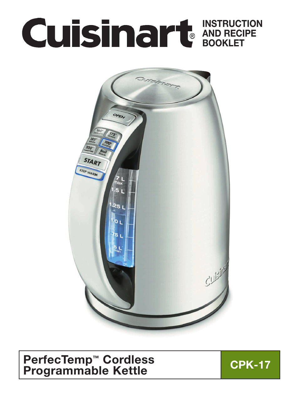 Cuisinart PerfecTemp CPK-17 User Manual | 13 pages