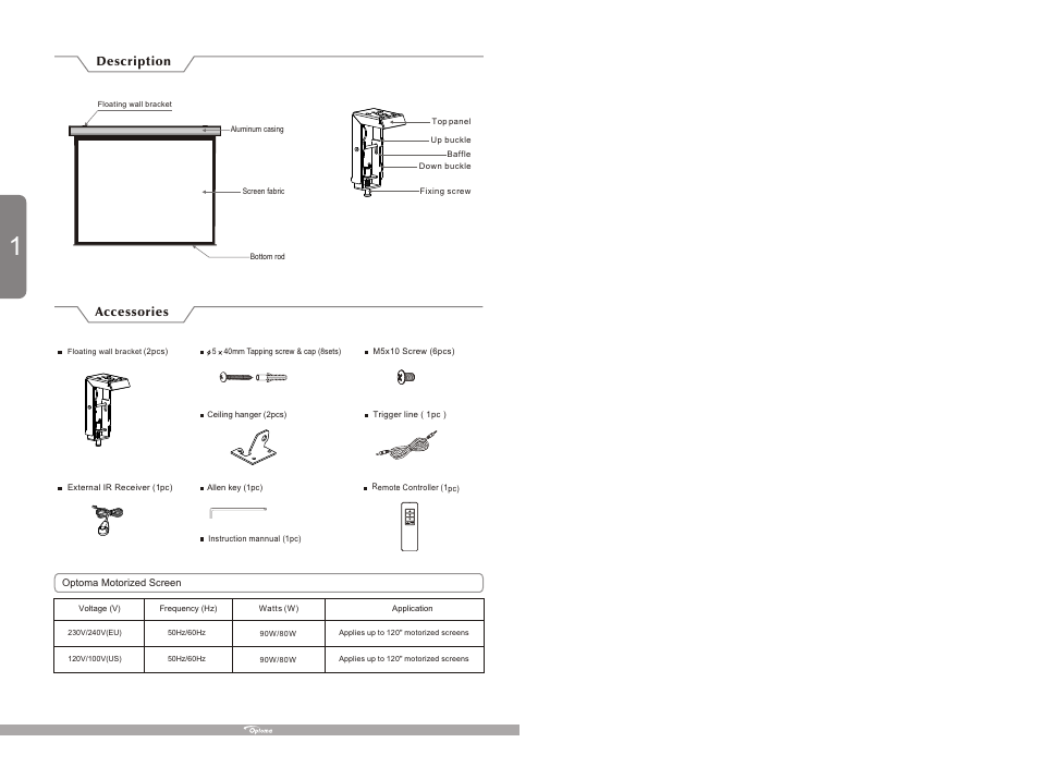 Ò³ãæ 2 | Optoma DE-1123EGA User Manual | Page 2 / 6