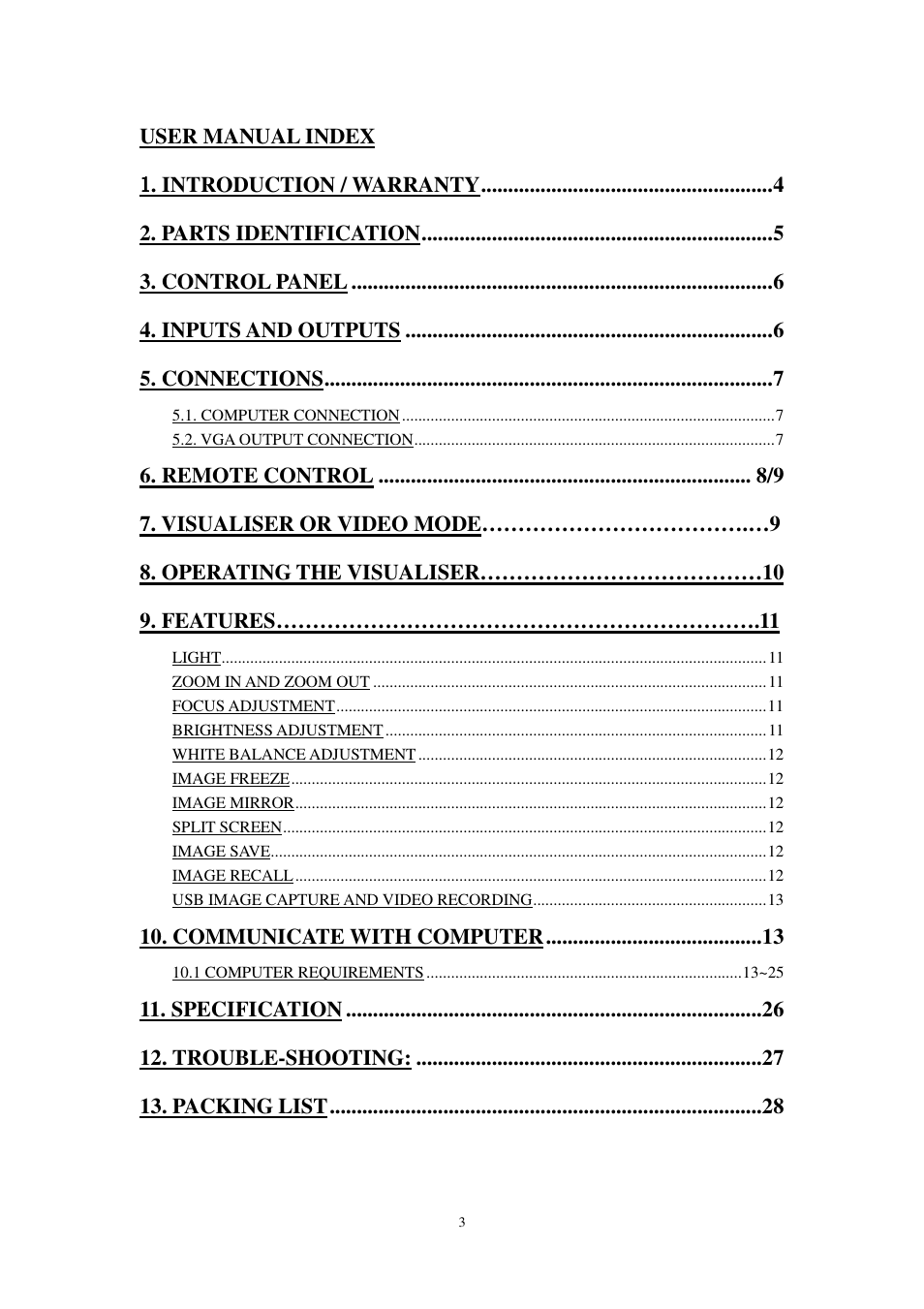 Optoma DC300i User Manual | Page 3 / 28