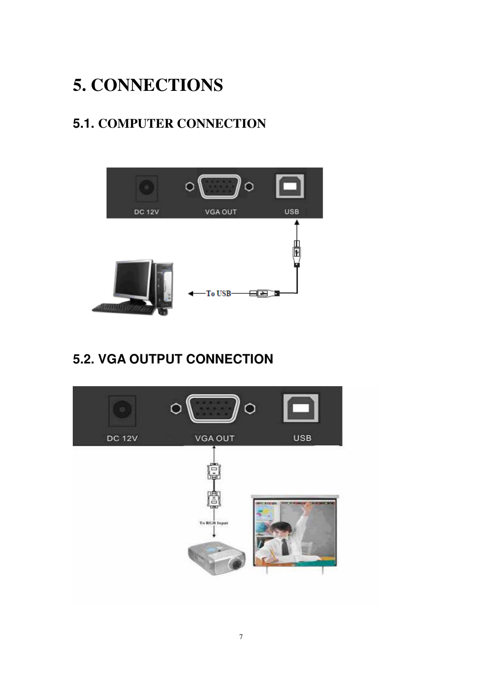 Connections | Optoma DC300i User Manual | Page 7 / 28