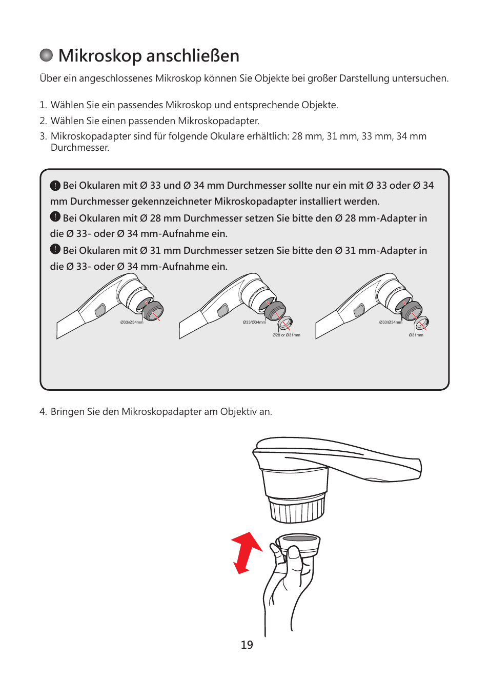 Mikroskop anschließen | Optoma DC450 User Manual | Page 47 / 104