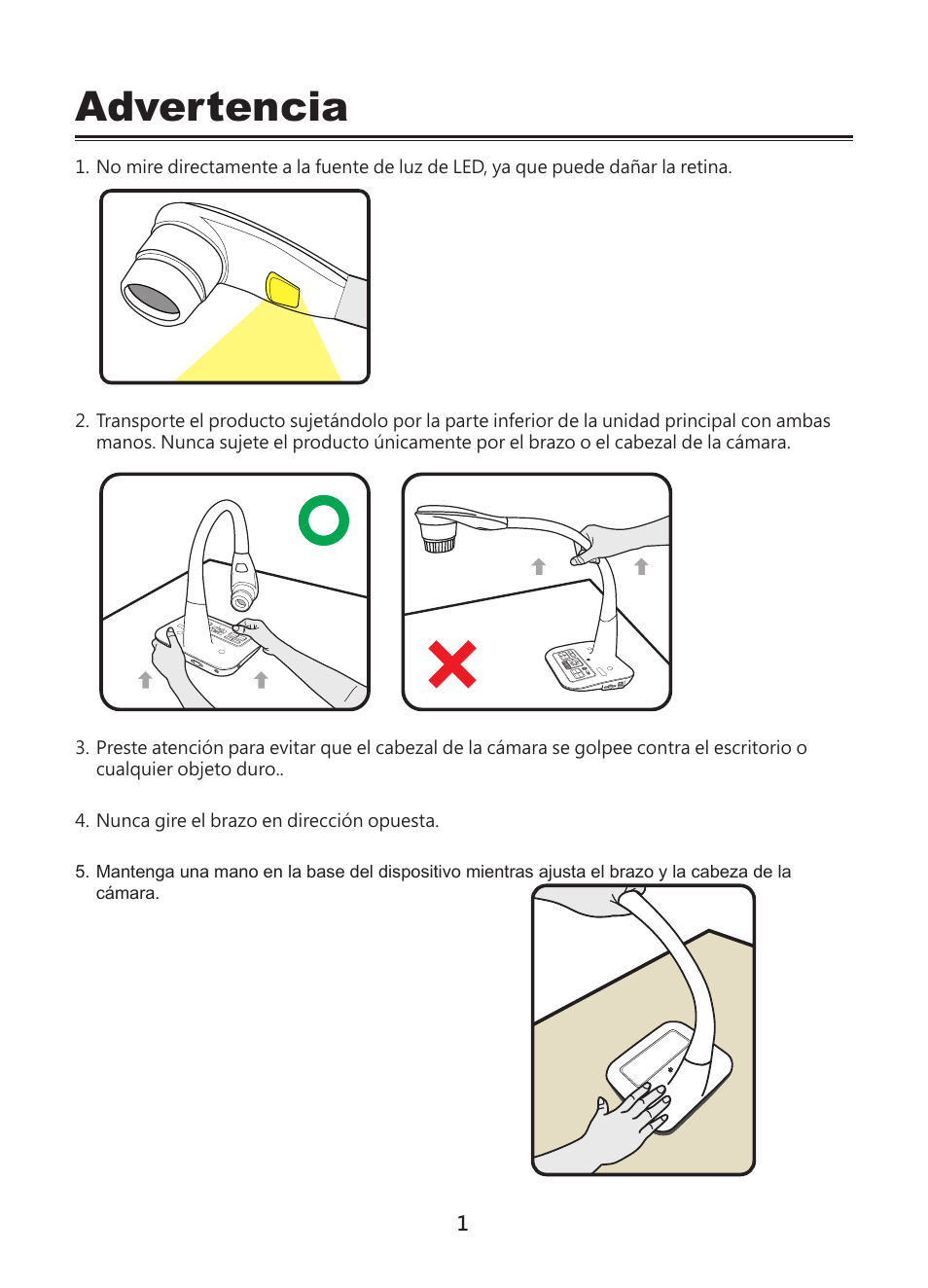 Advertencia | Optoma DC450 User Manual | Page 55 / 104