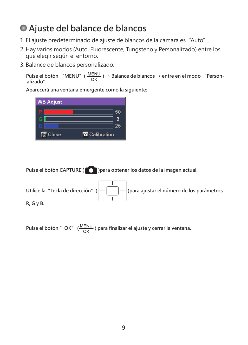 Ajuste del balance de blancos | Optoma DC450 User Manual | Page 63 / 104