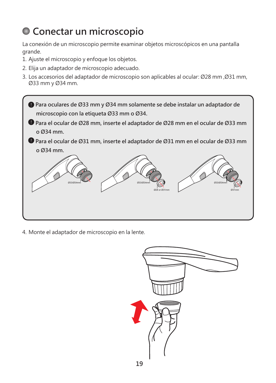 Conectar un microscopio | Optoma DC450 User Manual | Page 73 / 104