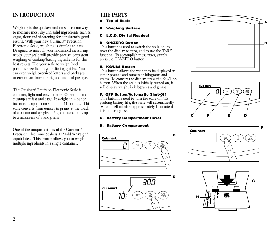 Introduction, The parts | Cuisinart SA-110AC User Manual | Page 2 / 4