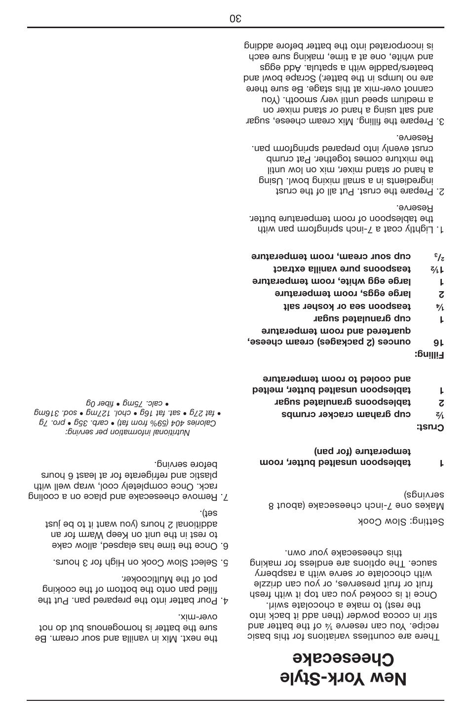 New york-style cheesecake | Cuisinart Cook Central 3-in-1 Multicooker MSC-600 User Manual | Page 14 / 45