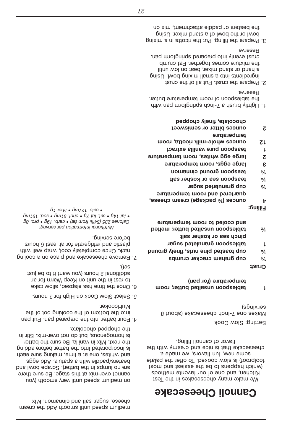 Cannoli cheesecake | Cuisinart Cook Central 3-in-1 Multicooker MSC-600 User Manual | Page 17 / 45