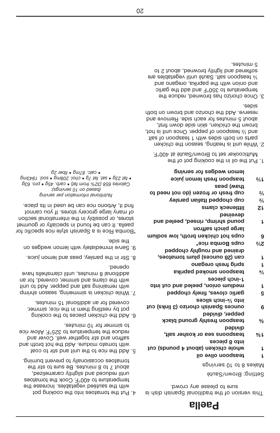Paella | Cuisinart Cook Central 3-in-1 Multicooker MSC-600 User Manual | Page 24 / 45