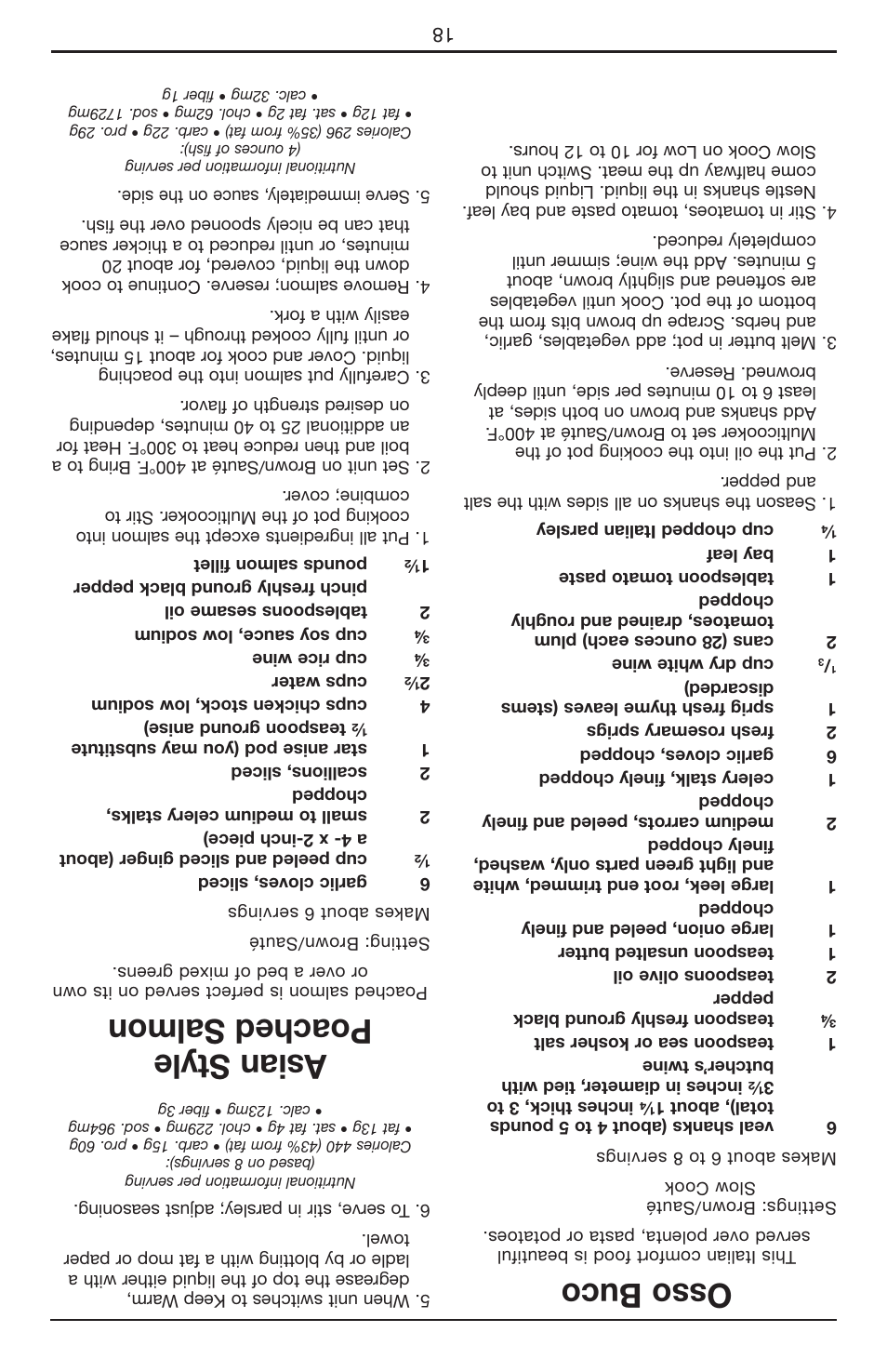 Osso buco, Asian style poached salmon | Cuisinart Cook Central 3-in-1 Multicooker MSC-600 User Manual | Page 26 / 45