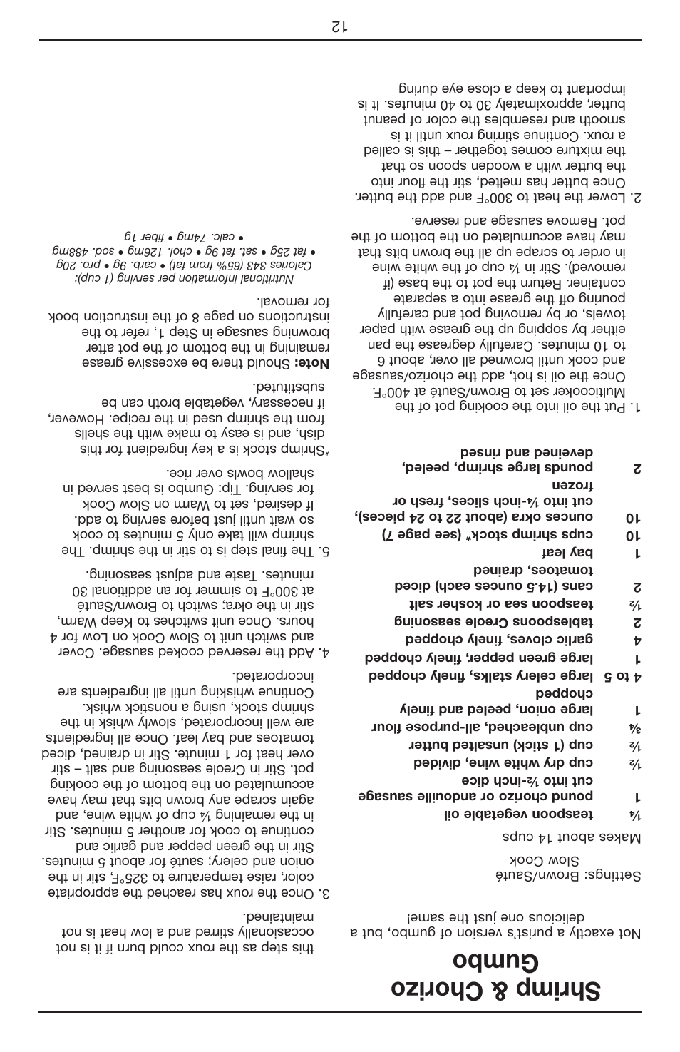 Shrimp & chorizo gumbo | Cuisinart Cook Central 3-in-1 Multicooker MSC-600 User Manual | Page 32 / 45