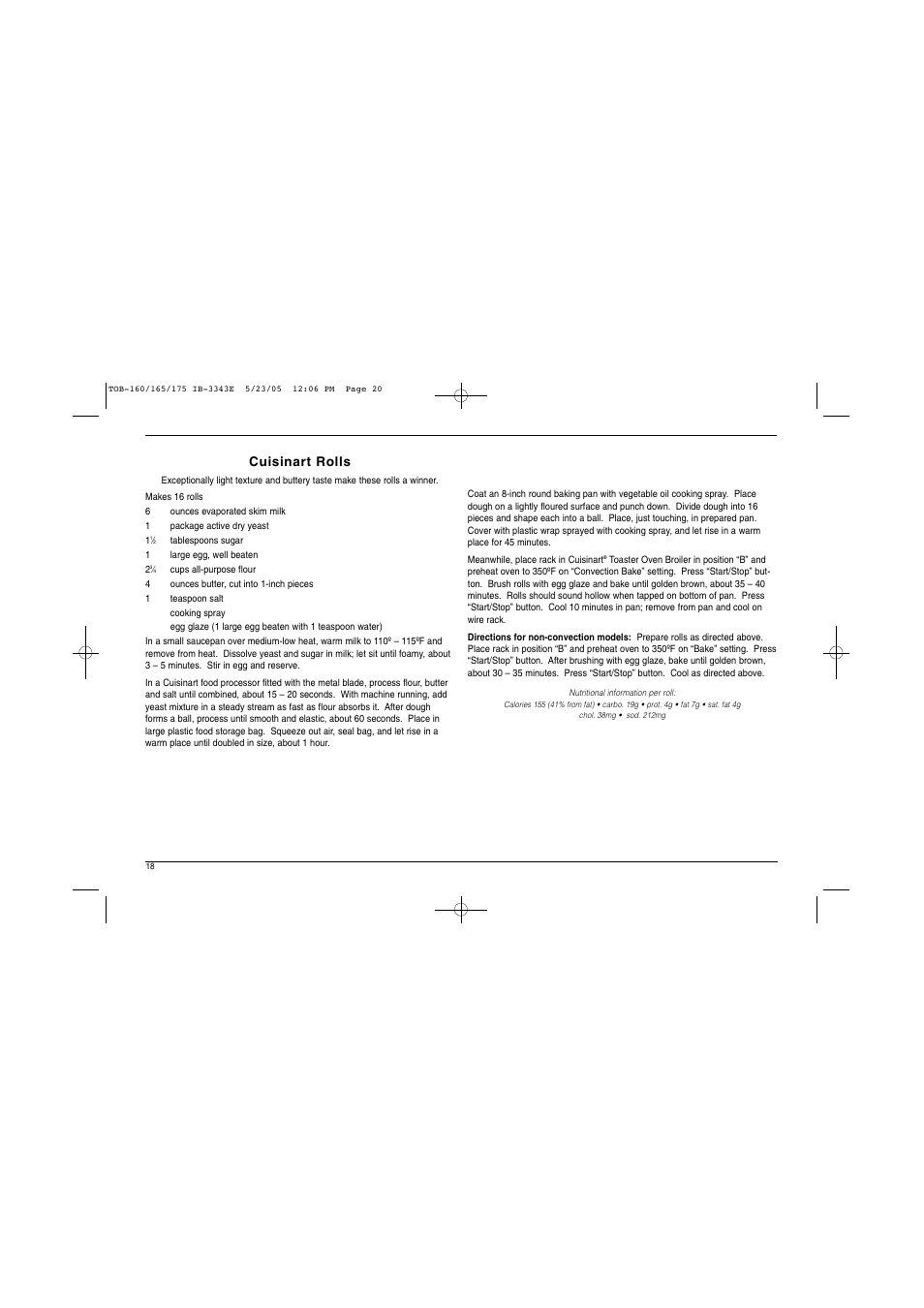 Cuisinart rolls | Cuisinart TOB Series User Manual | Page 19 / 27