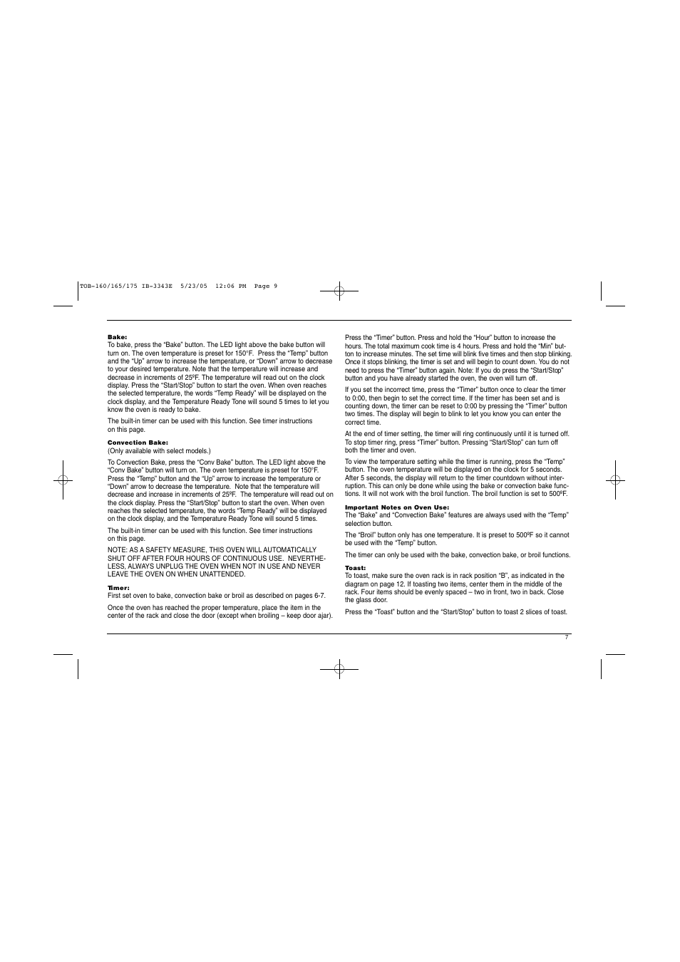 Cuisinart TOB Series User Manual | Page 8 / 27