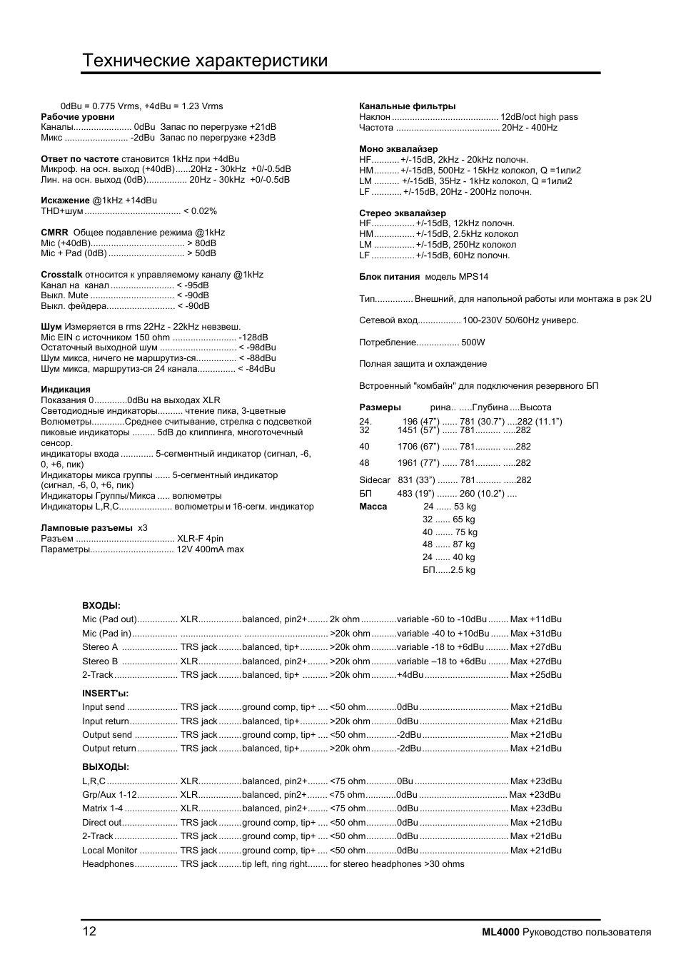 Allen&Heath ML4000 User Manual | Page 12 / 55