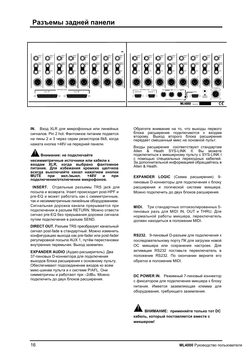Allen&Heath ML4000 User Manual | Page 16 / 55