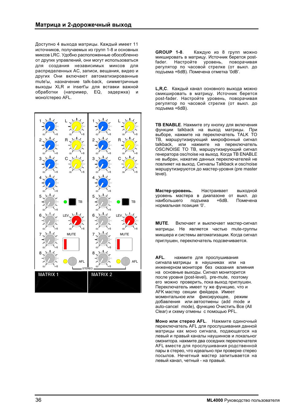 Allen&Heath ML4000 User Manual | Page 36 / 55