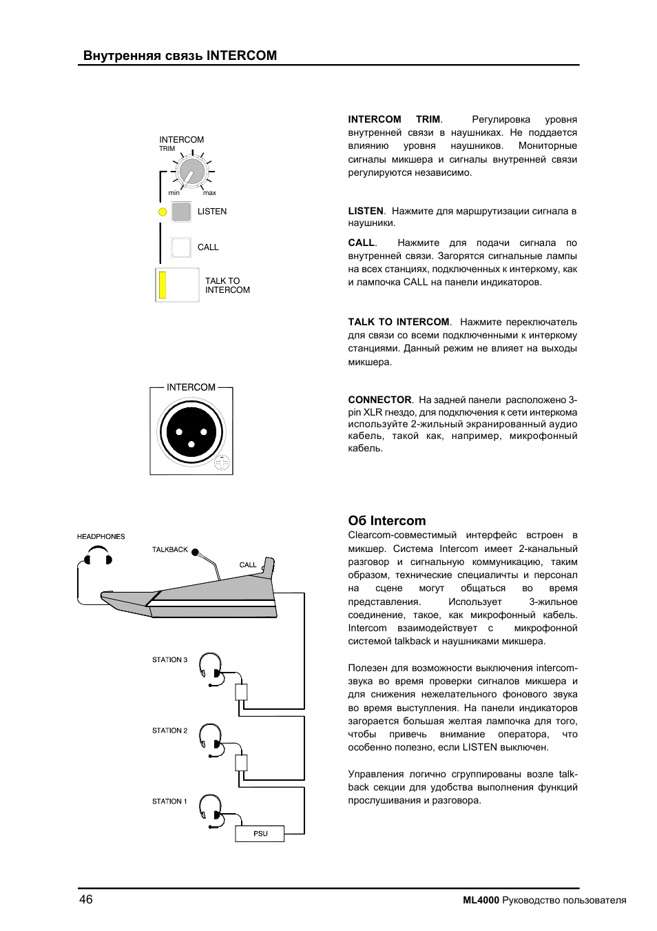 Intercom | Allen&Heath ML4000 User Manual | Page 46 / 55