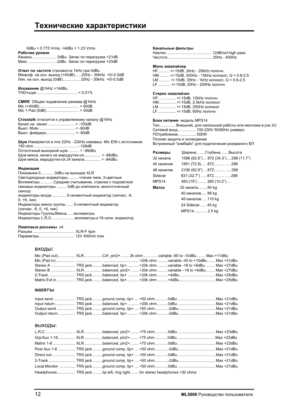 Allen&Heath ML5000 User Manual | Page 12 / 60