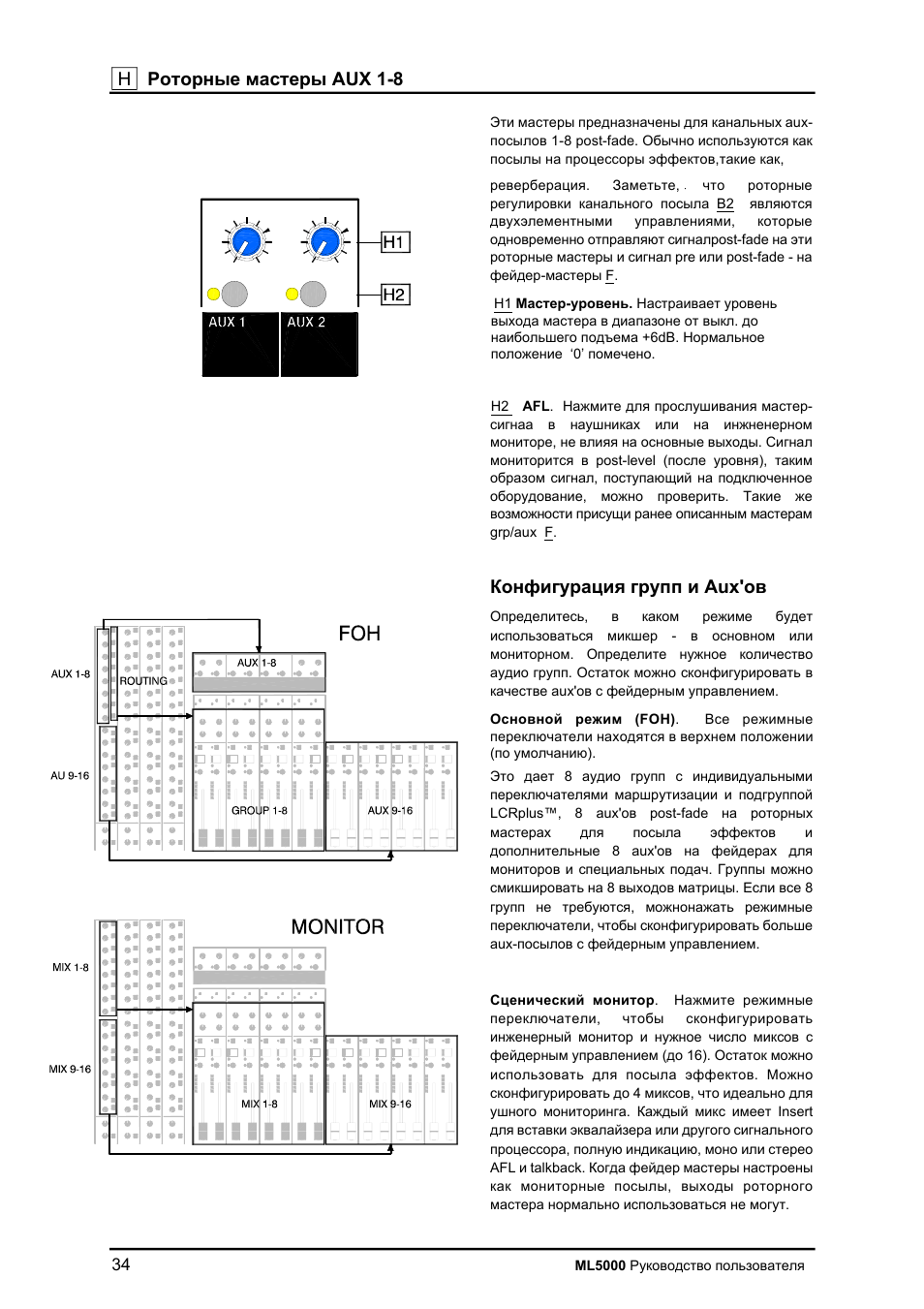 Haux 1-8 | Allen&Heath ML5000 User Manual | Page 34 / 60