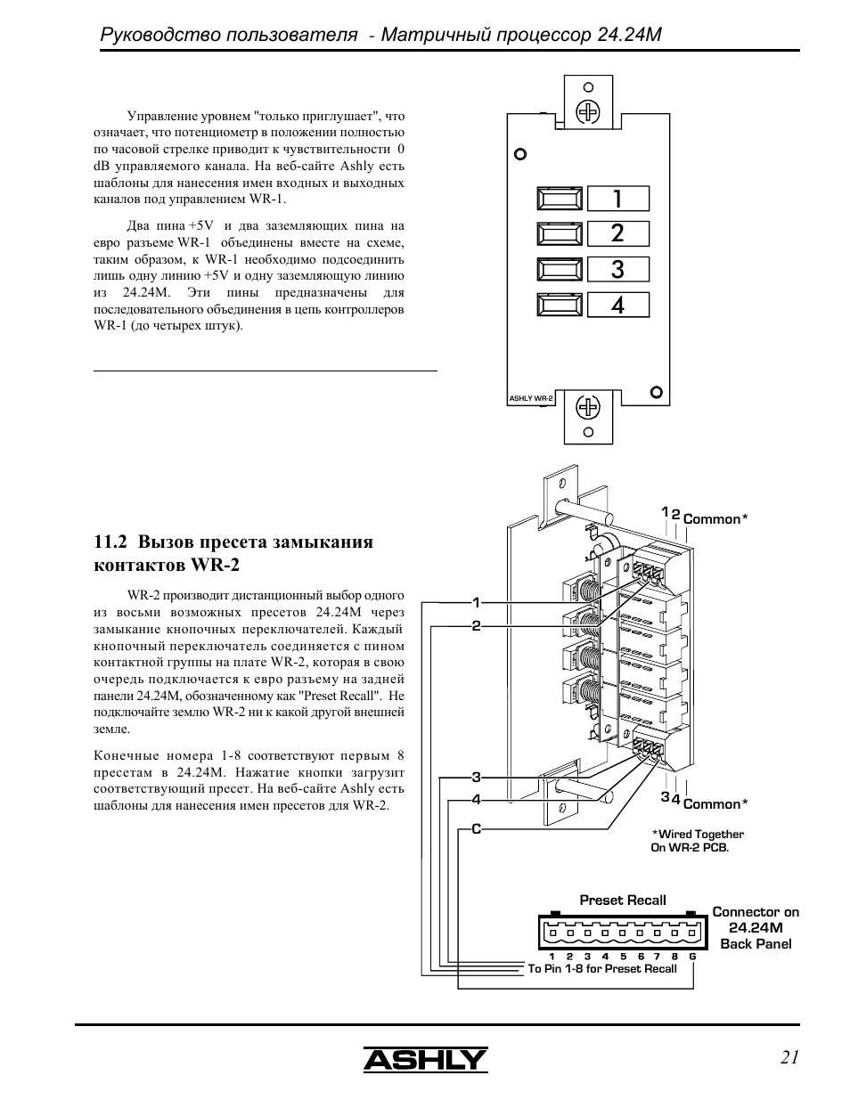 2 wr-2 | Ashly Audio 24.24 User Manual | Page 21 / 28