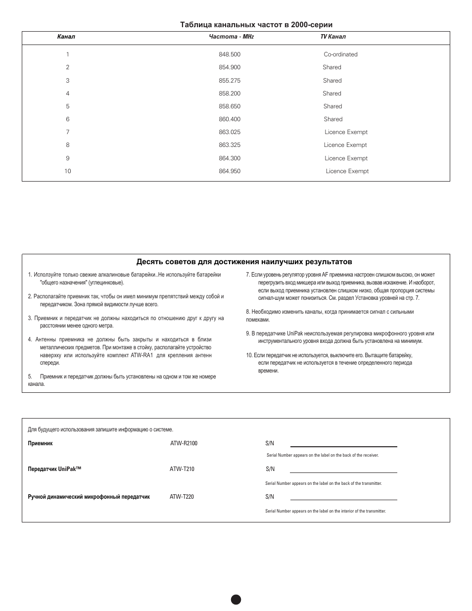 Audio-Technica ATW-2000 User Manual | Page 10 / 12