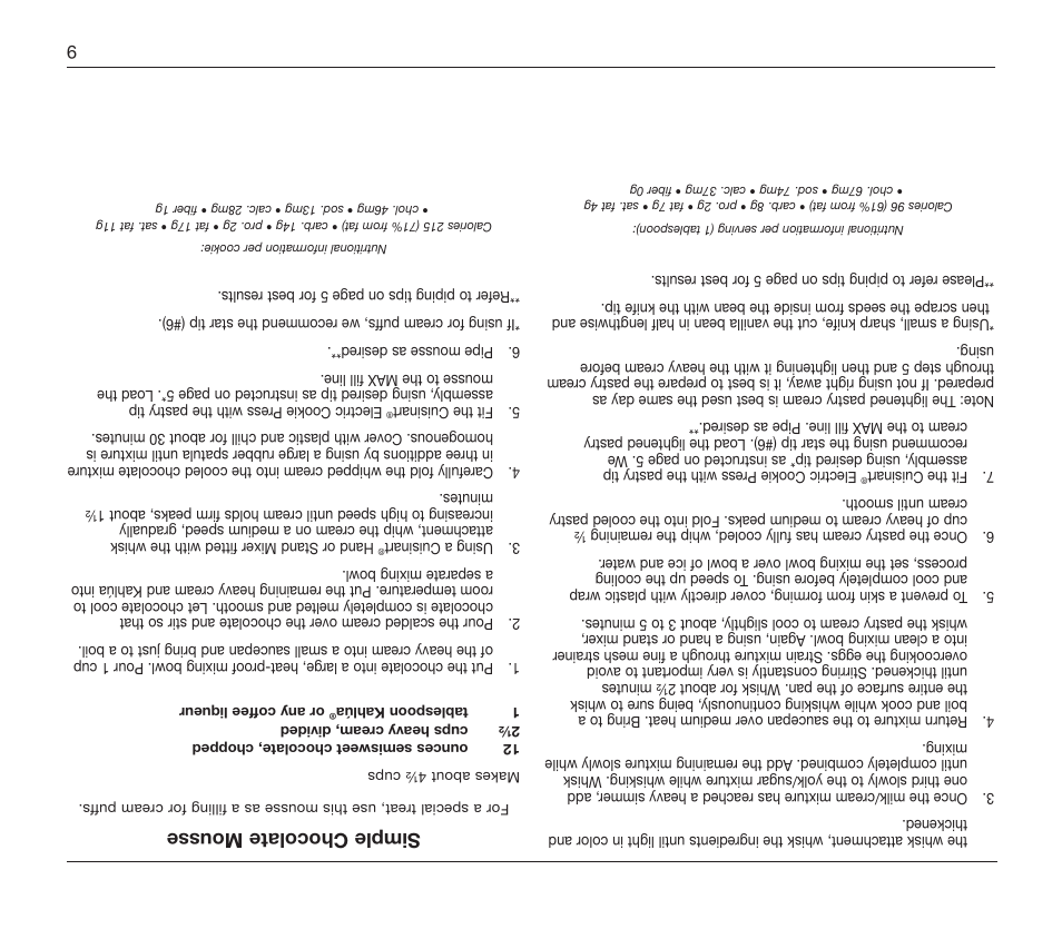 Simple chocolate mousse | Cuisinart CCP-10 User Manual | Page 12 / 21