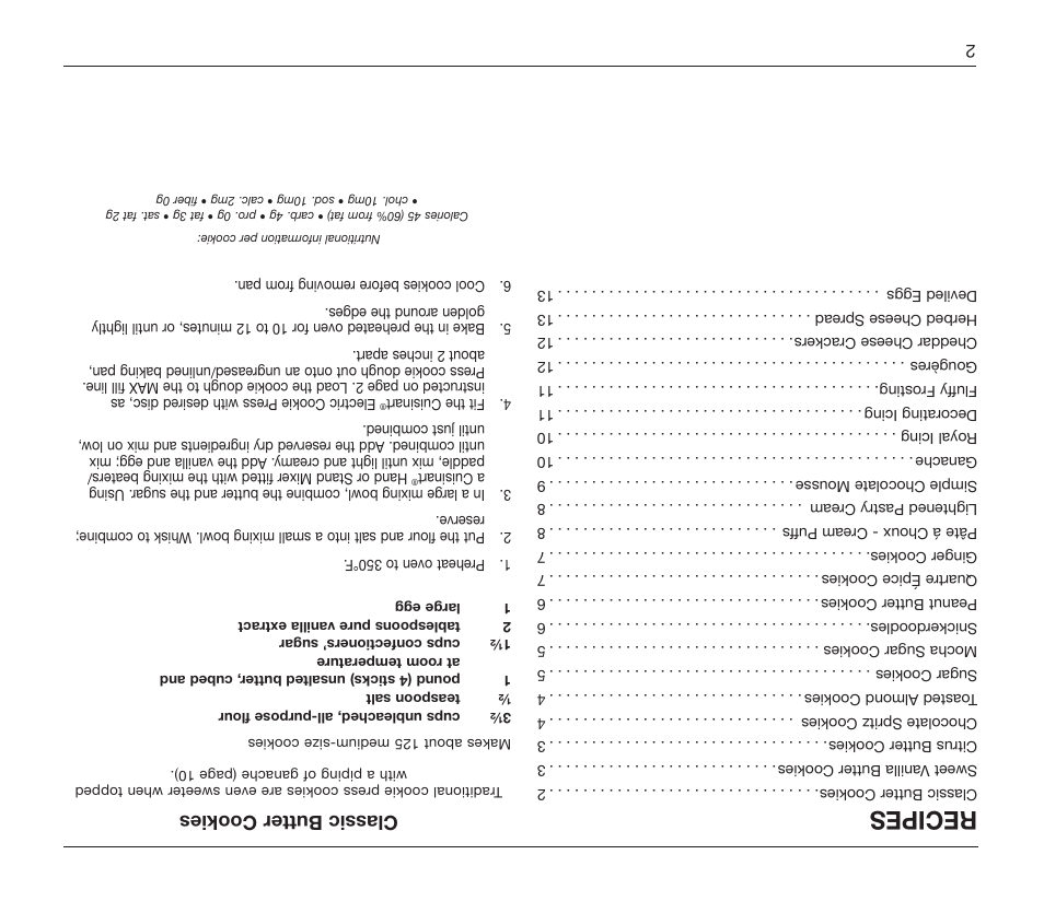 Recipes, Classic butter cookies | Cuisinart CCP-10 User Manual | Page 19 / 21