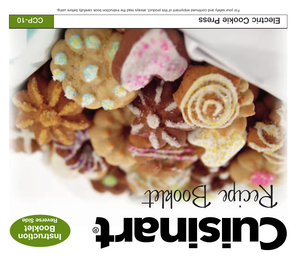 Instruction booklet, Electric cookie press | Cuisinart CCP-10 User Manual | Page 20 / 21