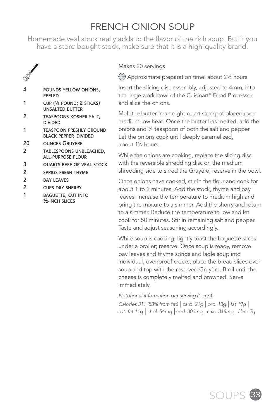 Soups, French onion soup | Cuisinart FP-12DC User Manual | Page 33 / 68
