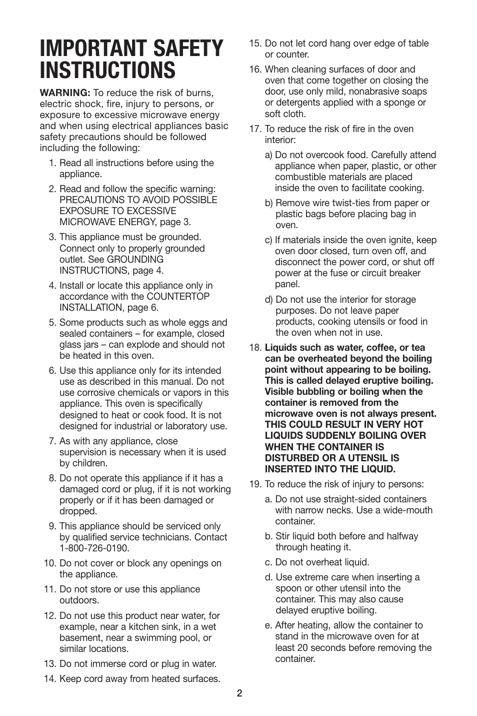 Important safety instructions | Cuisinart IB-8084 User Manual | Page 2 / 20