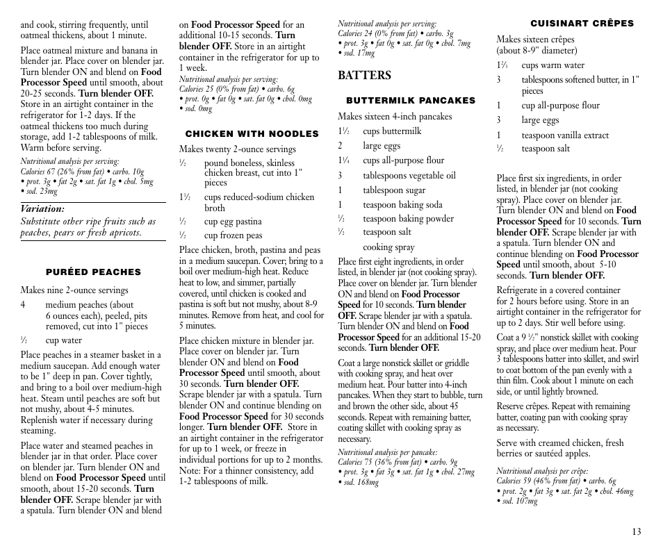 Batters | Cuisinart FPB-5 User Manual | Page 14 / 25