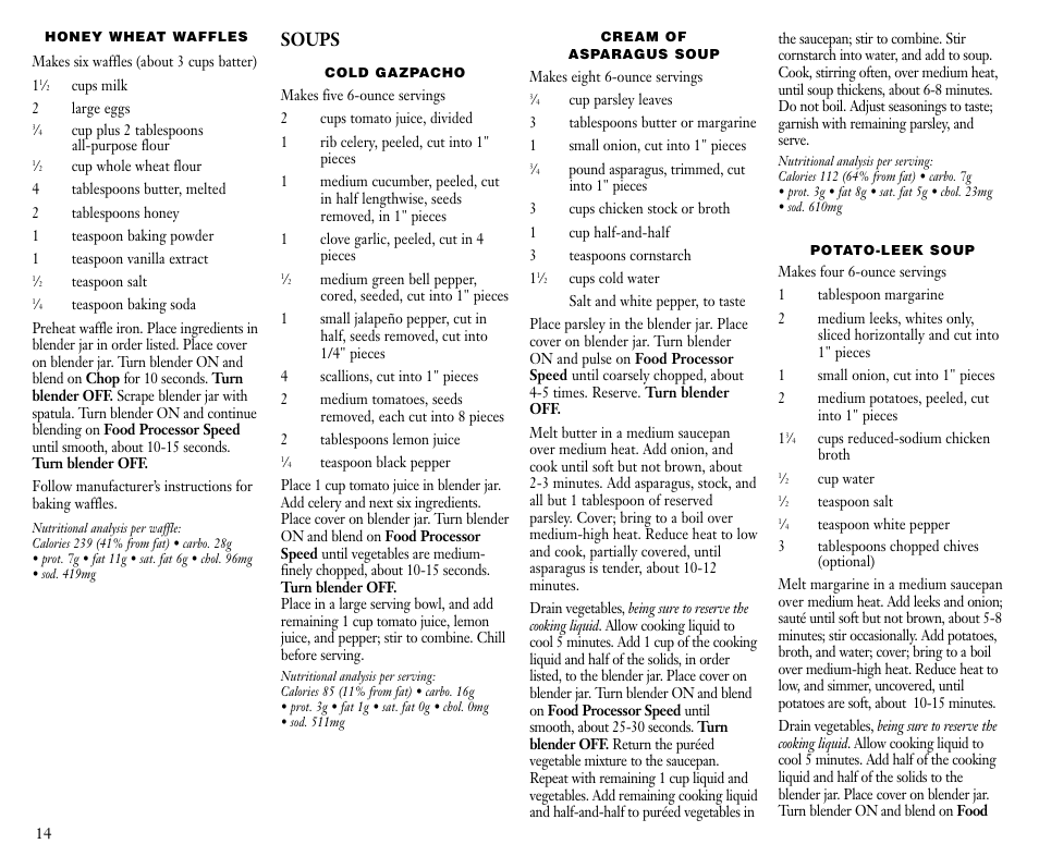 Soups | Cuisinart FPB-5 User Manual | Page 15 / 25