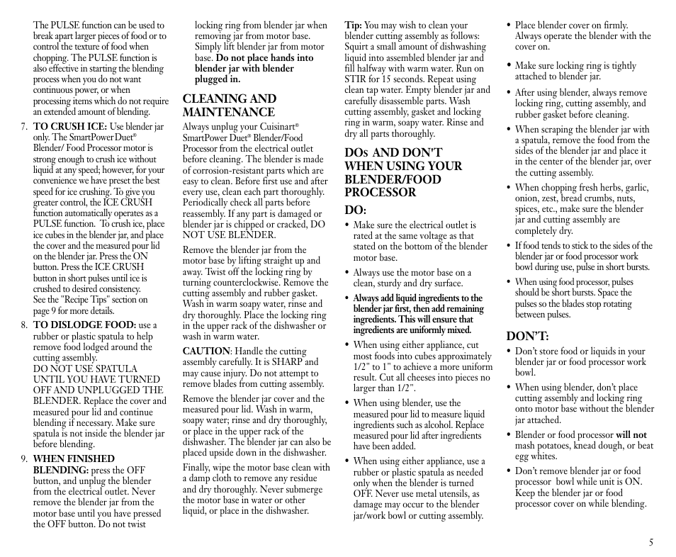 Cuisinart FPB-5 User Manual | Page 6 / 25