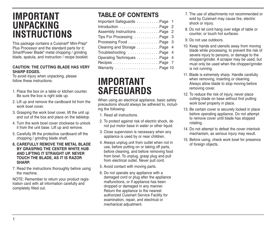 Cuisinart DLC-2A User Manual | Page 2 / 14