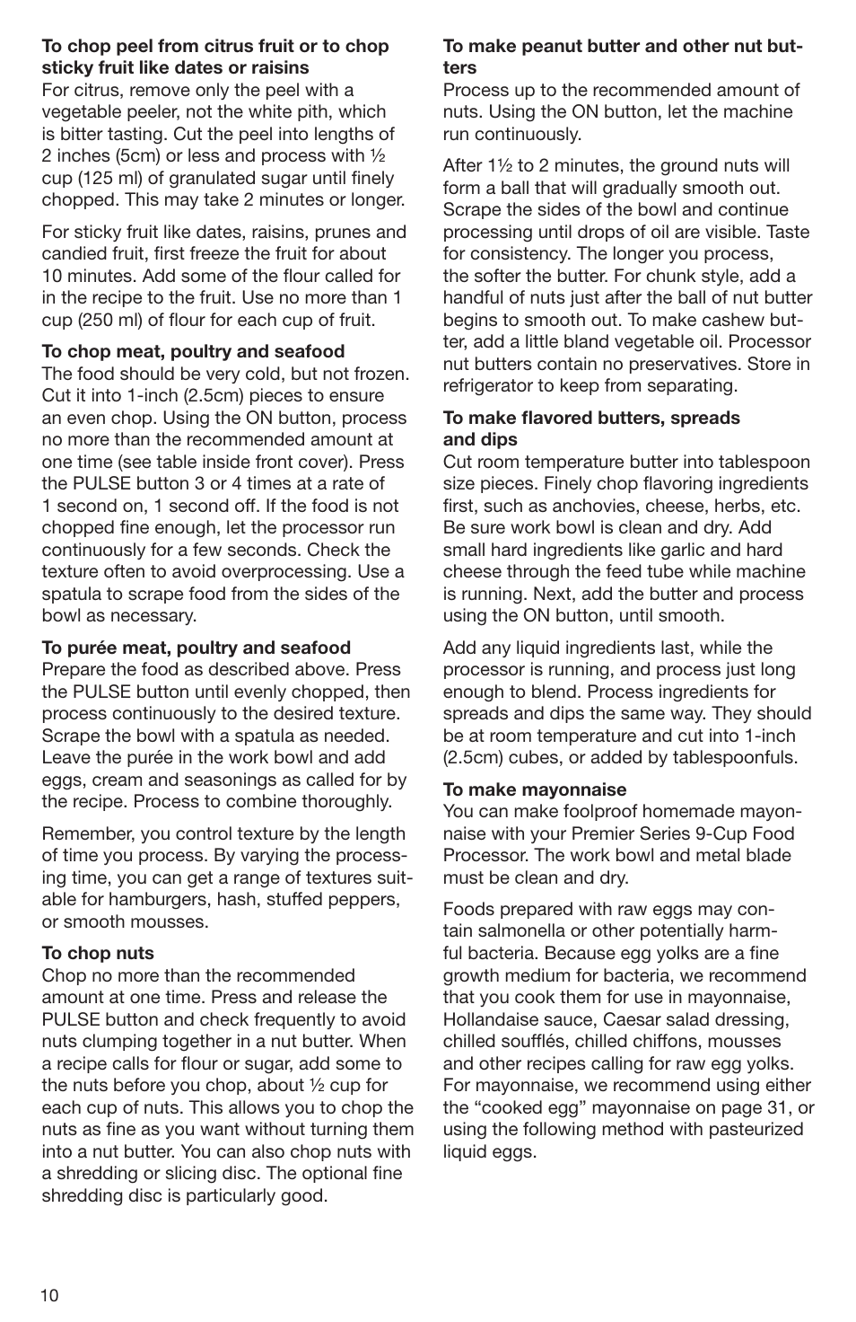 Cuisinart DLC-2009CHB User Manual | Page 10 / 73