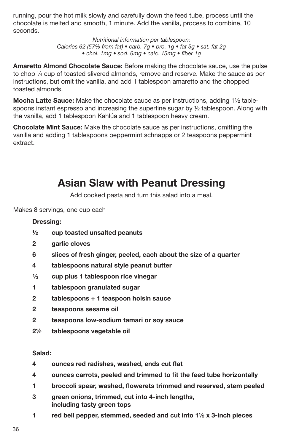Asian slaw with peanut dressing | Cuisinart DLC-2009CHB User Manual | Page 36 / 73