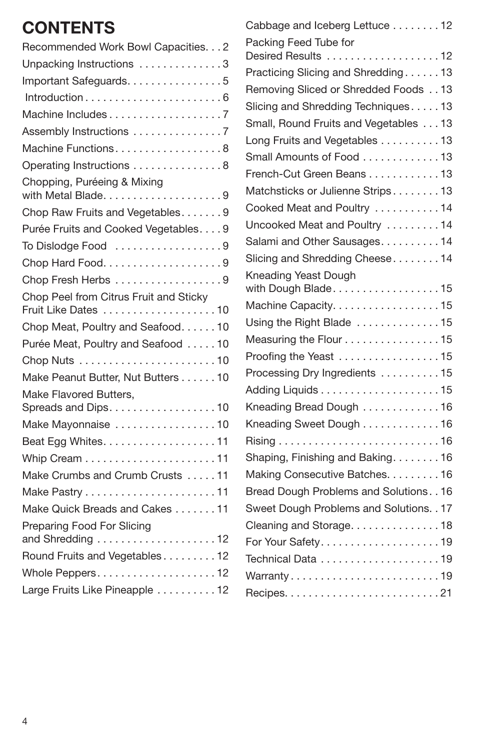 Cuisinart DLC-2009CHB User Manual | Page 4 / 73