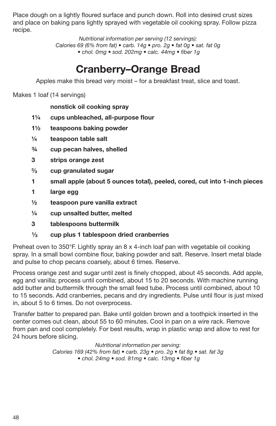 Cranberry–orange bread | Cuisinart DLC-2009CHB User Manual | Page 48 / 73
