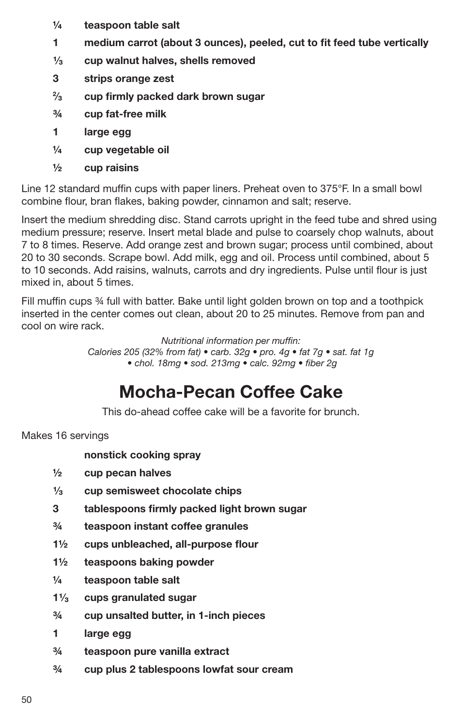 Mocha-pecan coffee cake | Cuisinart DLC-2009CHB User Manual | Page 50 / 73