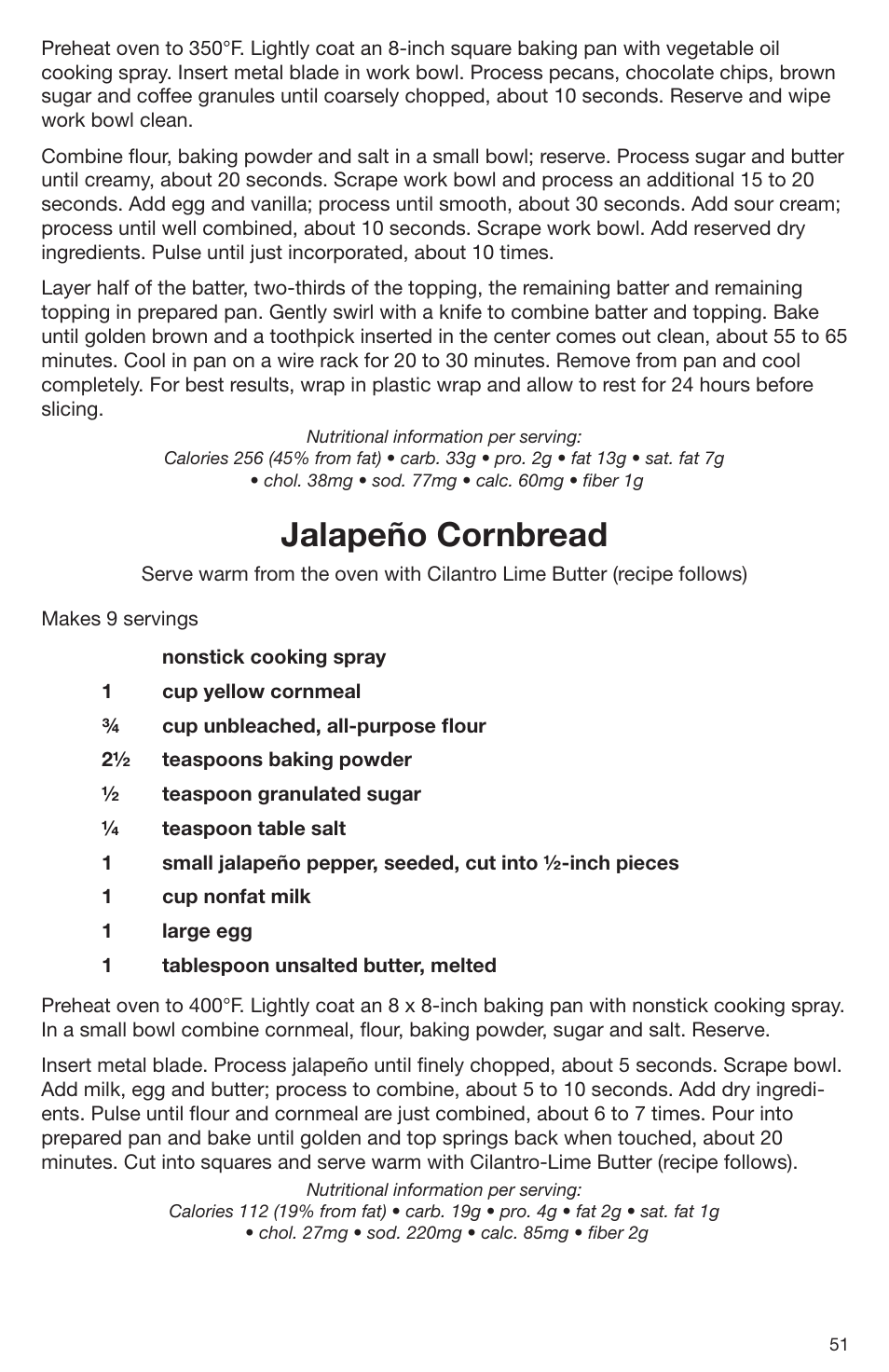 Jalapeño cornbread | Cuisinart DLC-2009CHB User Manual | Page 51 / 73